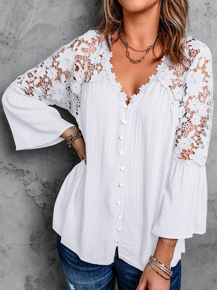 Blusa Feminina Costas e Ombros em Renda